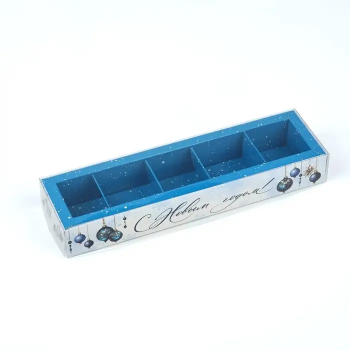 Коробка под 5 конфет с ячейками &laquo;Морозная роскошь&raquo;, 6 х 23 х 3 см