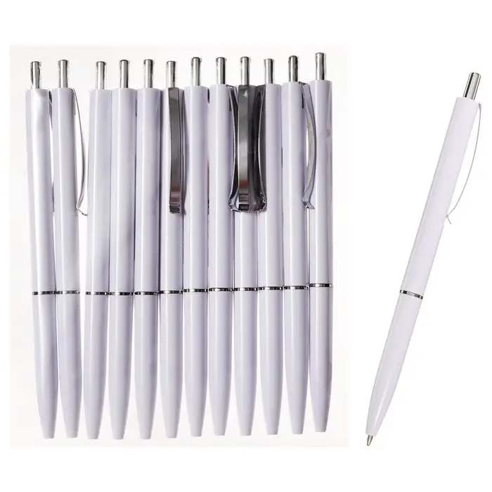 Ручка шариковая автоматическая Calligrata, 1.0 мм, под логотип, корпус белый, стержень синий