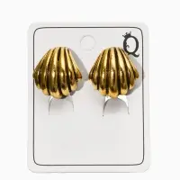 Клипсы "Винтаж" ракушка, цвет чернёное золото