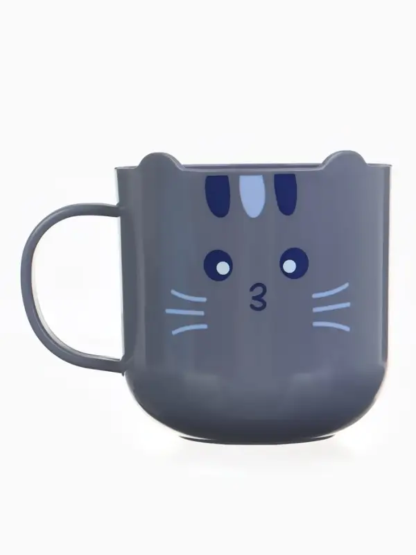 Кружка детская 300 мл., &laquo;Котик&raquo;, цвет серый, Крошка Я