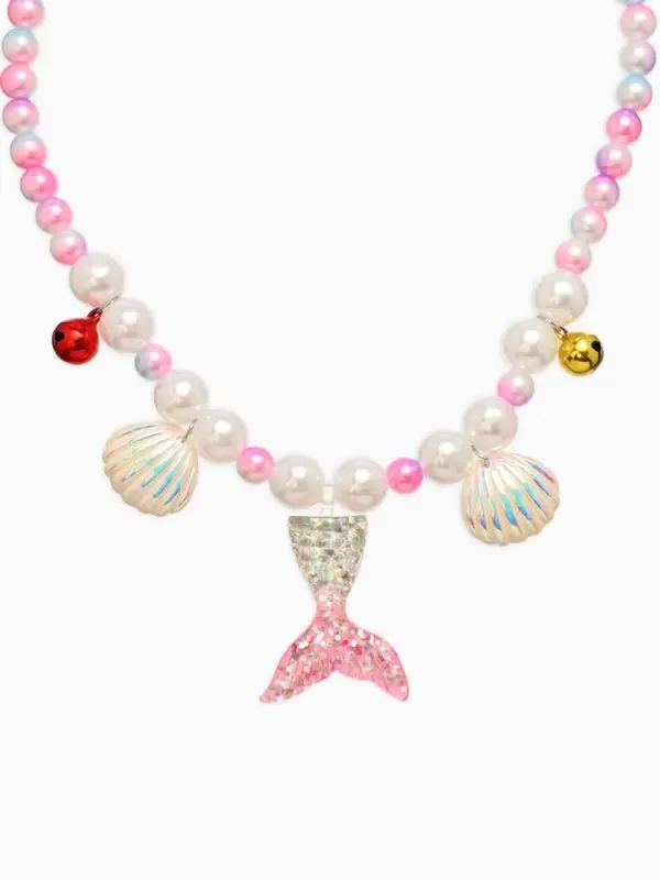 Набор детский &laquo;Выбражулька&raquo; русалочка, 4 пред :клипсы, кольцо, браслет, бусы, бело-розовый   1087536