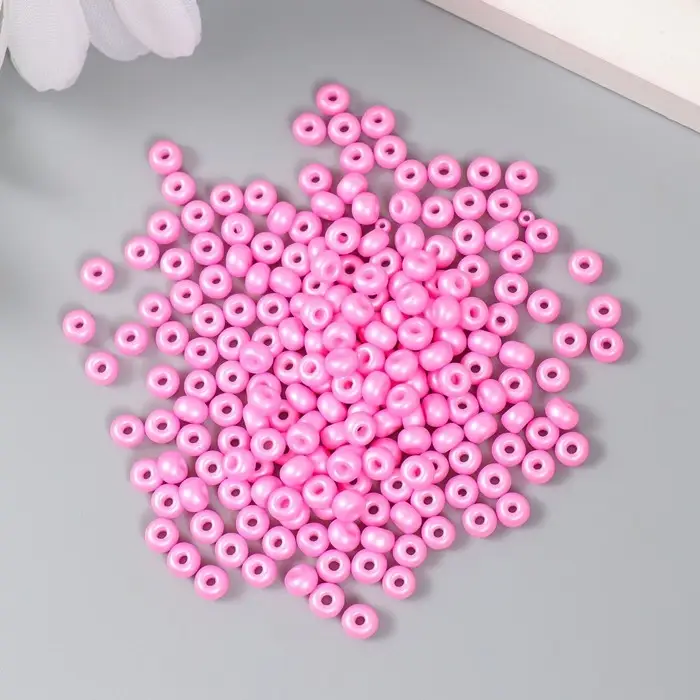 Бисер стекло 6/0 "Тёплый розовый" 15 гр