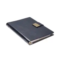 Органайзер на кольцах, А5, с хлястиком, 80л, линия, к/зам, Синий