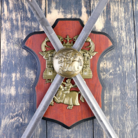 Сувенирное оружие на планшете &laquo;Рыцарский турнир&raquo;, два меча на щите, 85см