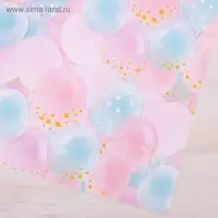 Бумага упаковочная глянцевая &laquo;Шарики&raquo;, 70 х 100 см