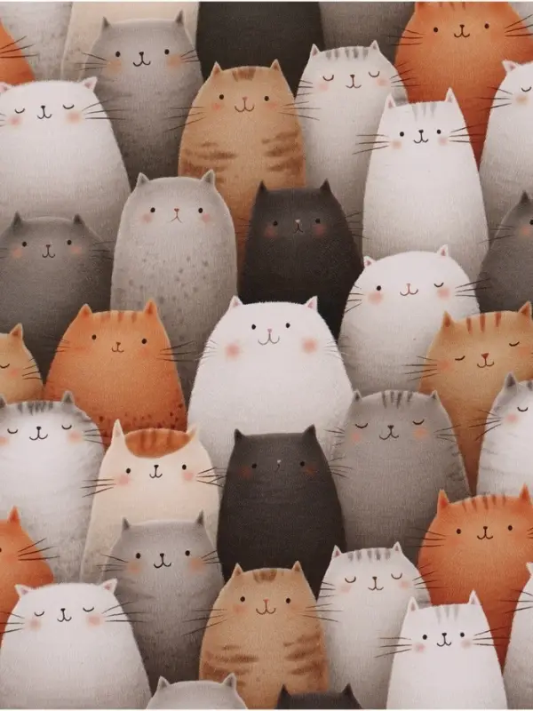 Бумага упаковочная глянцевая двухсторонняя &laquo;Коты&raquo;, 70 &times; 100 см