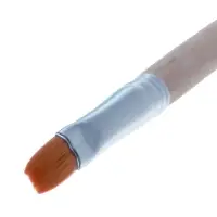 Кисть нейлон № 8, плоская, деревянная ручка