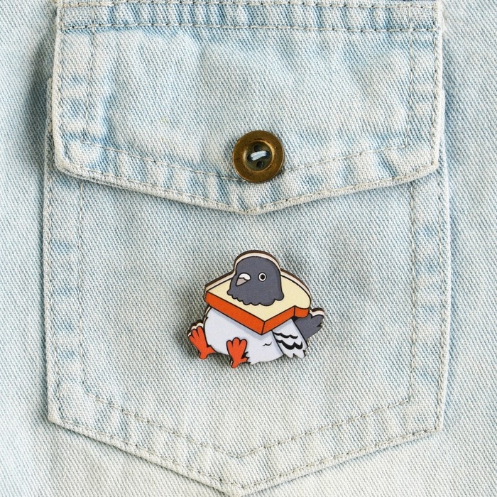 Значок деревянный &laquo;Голубь&raquo; , серия мемы ,3,2 х 3 см