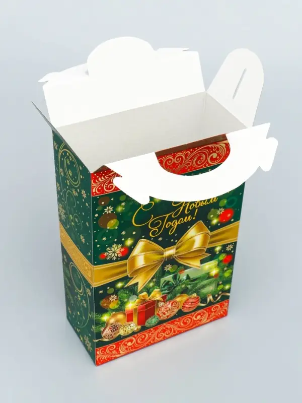 Коробка подарочная новогодняя Ларец &laquo;Бантик&raquo; 17.5&times;31&times;7 см