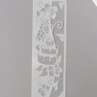 Трафарет бордюрный пластик "Торт с цветами" 10х30 см