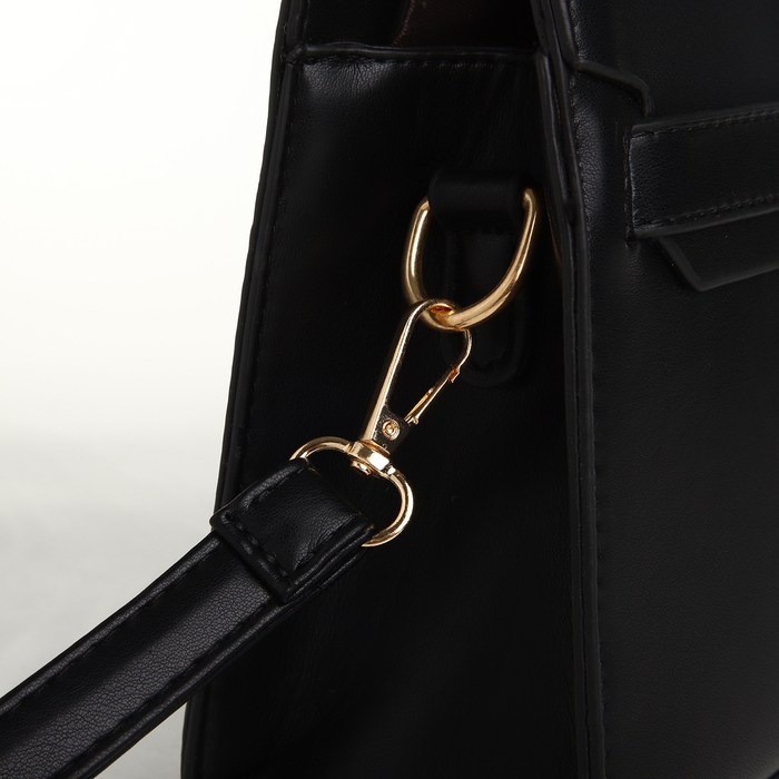 Сумка женская на молнии, TEXTURA, средний размер, цвет чёрный