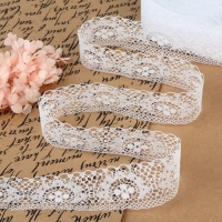 Кружево капроновое, 35 мм &times; 10 &plusmn; 1 м, цвет белый