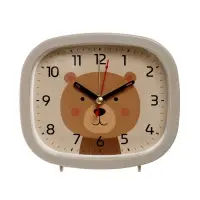 Будильник "Медежонок", плавный ход,  12.5х10.5 см, бежевый