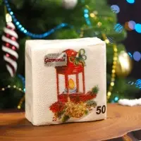 Салфетки новогодние бумажные Гармония цвета &laquo;Фонарик&raquo; 1 слой, 24х24 см, 50 шт