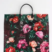 Пакет "Нежные розы, полиэтиленовый, пластиковая ручка 37х35 см 90 мкм