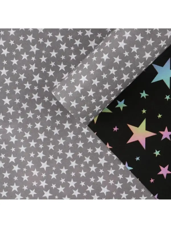 Бумага упаковочная глянцевая двухсторонняя &laquo;Звезды&raquo;, 70 х 100 см