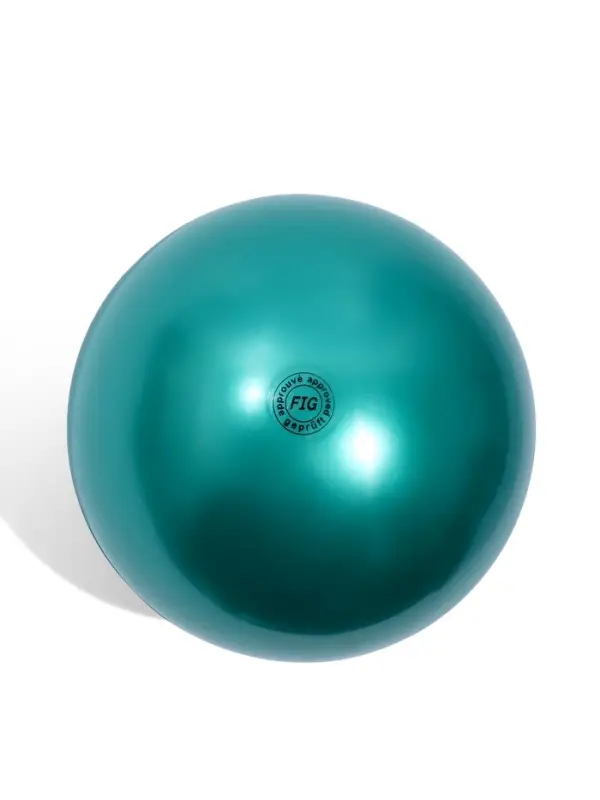 Мяч для художественной гимнастики Металлик, диаметр 19см, цвет зеленый