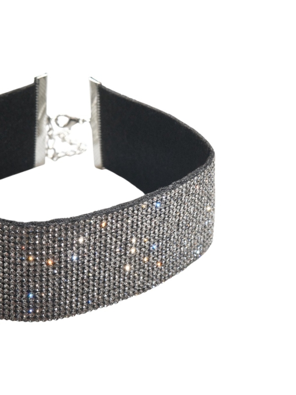 Чокер &laquo;Грация искры&raquo; широкий, цвет черно-серебряный, L=31 см
