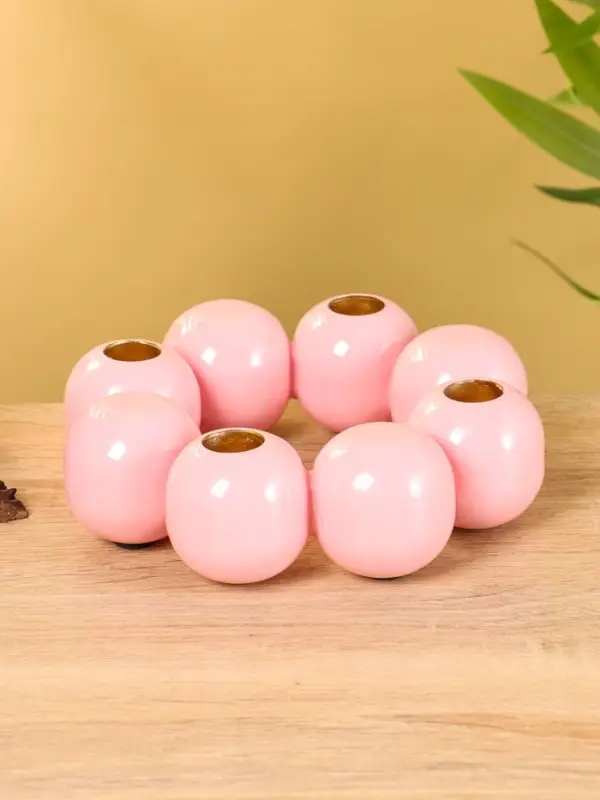 Подсвечник на 4 свечи "Бусы" с 8 сферами, зефир 19х19х5,5 см