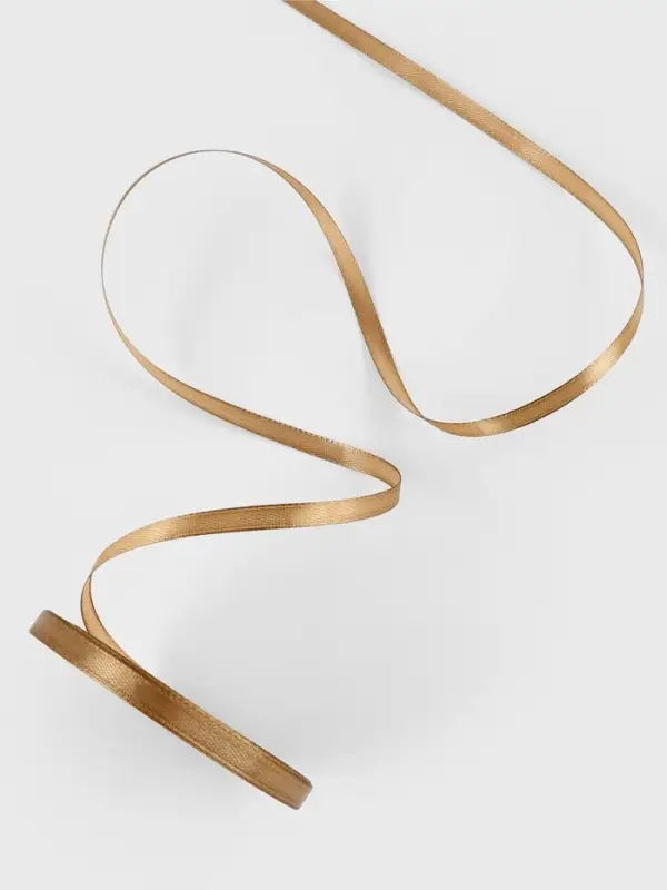 Лента атласная, 6 мм, 23&plusmn;1 м, тёмно-бежевая №106