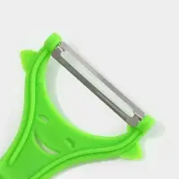 Овощечистка Доляна &laquo;Смайлик&raquo;, 15 см, зелёная