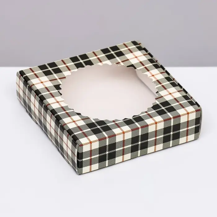 Коробка сборная с окном, &laquo;Мужской&raquo;, 11.5&times;11.5&times;3 см