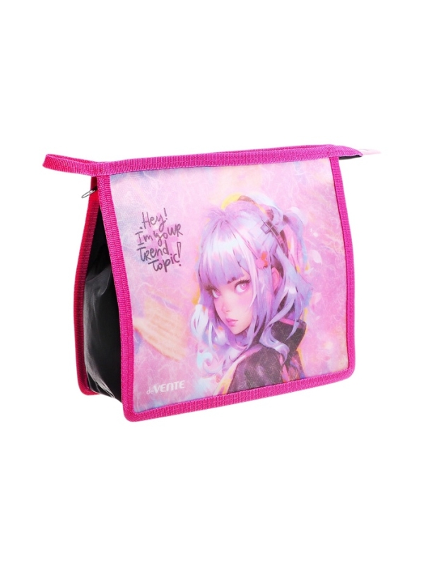 Папка для тетрадей А5, 243х200х80 мм, deVENTE "Hey Girl", молния сверху, пластик, для девочки