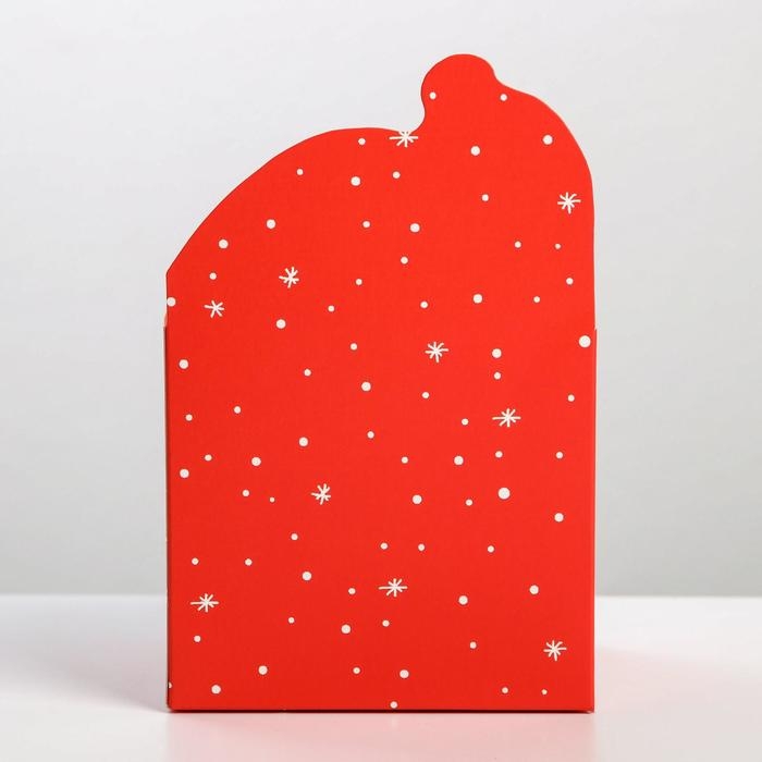 Коробка новогодняя для мини-букетов &laquo;С новым годом&raquo;, Дед Мороз, 12 х 17 х 10 см, Новый год