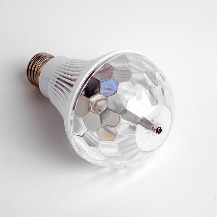 Световой прибор &laquo;Мини диско-шар&raquo; 8 см, Е27, свечение RGB