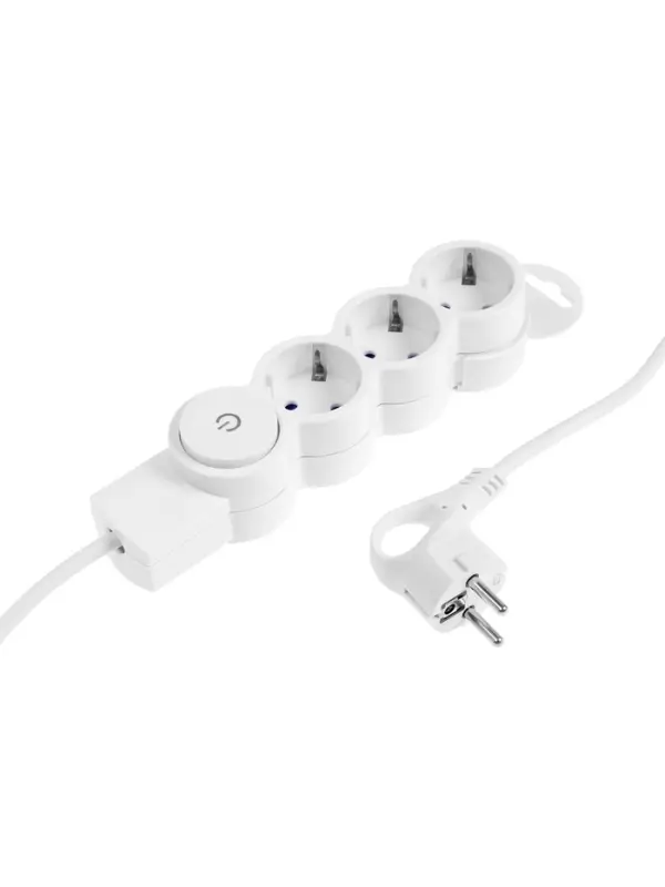 Удлинитель бытовой с выключателем В приДАЧУ, 3 гнезда, 3м, 10 А, 2200 вт, ПВС 3&times;0,75мм2, с заземлени