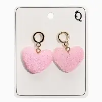 Серьги "Сердце сахарное", цвет розовый в золоте