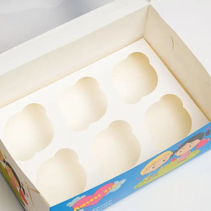 Упаковка &laquo;Любовь это&hellip;&raquo; с окном, на 6 капкейков , голубая, 25 х 17 х 10 см