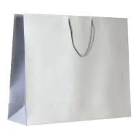 Пакет бумажный &laquo;Блеск&raquo;, большой, серебристый