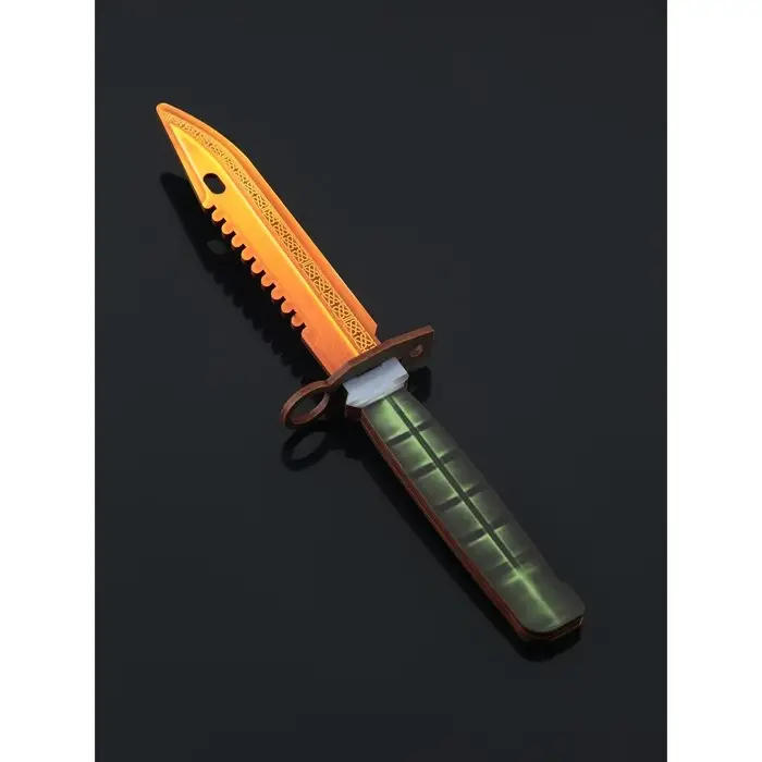 Набор сувенирное оружие &laquo;Красный с золотом&raquo;, автомат, пистолет с глушителем, нож-штык, 3 шт