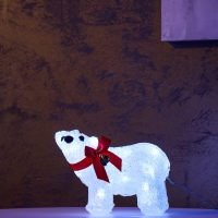 Светодиодная фигура &laquo;Мишка&raquo; 12 &times; 17 см, акрил, 20 LED, батарейки ААх2 (не в комплекте), свечение белое