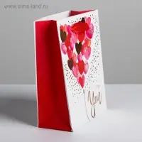 Пакет подарочный ламинированный, упаковка, I love you, S 12 х 15 х 5.5 см