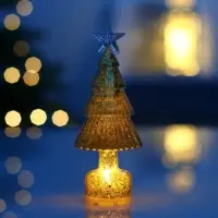 Фигура светодиодная "Елочка золотистая", 1 LED, 15х6 см, от бат. 3xAG13, Т/БЕЛЫЙ