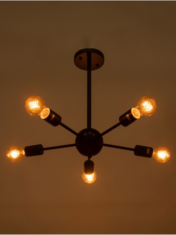 Люстра "Кон" 5х40Вт Е27 черный 50х50х43см