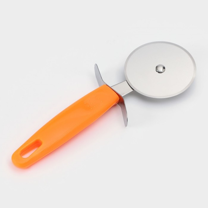 Нож для пиццы и теста Доляна &laquo;Оранж&raquo;, 19 см, d=6,7 см, цвет оранжевый