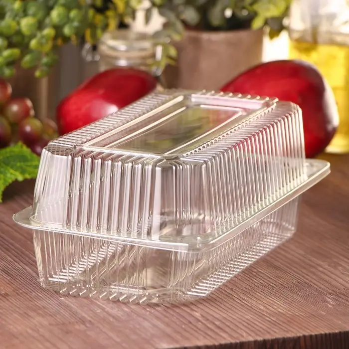 Контейнер одноразовый с неразъёмной крышкой ПР-К-27 &laquo;А&raquo;, пластик, 24&times;12.9&times;8.9 см, внутр. 21.3&times;9.9&times;7.8 см, прозрачный