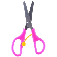 Ножницы детские 13 см, безопасные, пластиковые ручки с фиксатором, Минни Маус, МИКС