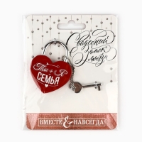 Замок свадебный с ключом &laquo;Ты+Я=Семья&raquo;.