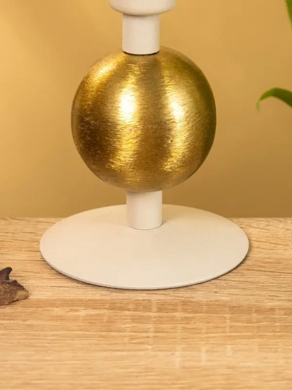 Подсвечник на 1 свечу текстурный "Фисташковый" с 1 сферой 7,5х7,5х11,5 см