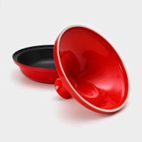 Сковорода-тажин чугунная 28&times;20 см, эмалированное покрытие, цвет красный