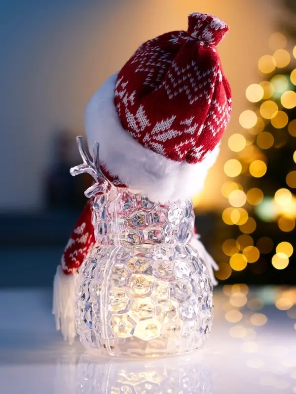 Фигура &laquo;Снеговик в красном&raquo; 28 см, 1 LED, от батареек ААА&times;3, свечение тёплое белое