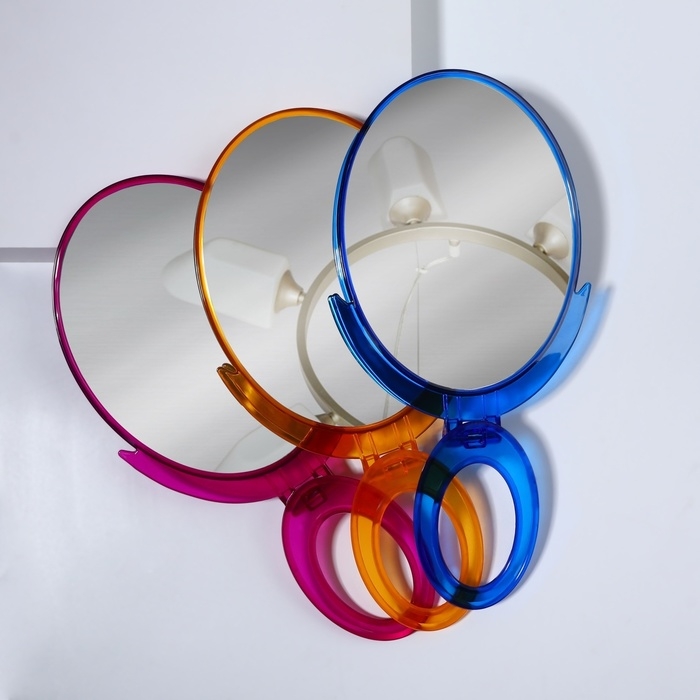 Зеркало настольное - подвесное, зеркальная поверхность 12,5 &times; 16,5 см, цвет МИКС