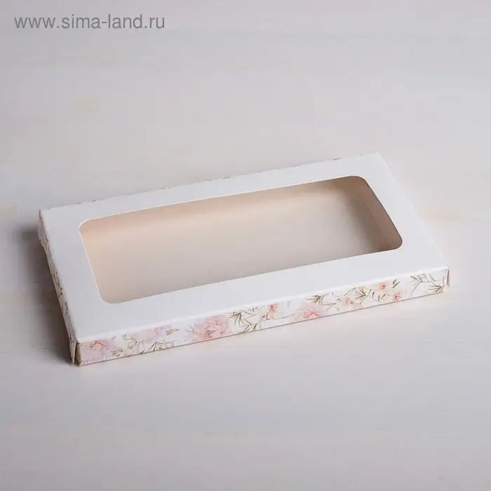 Коробка для шоколада, кондитерская упаковка, &laquo;Нежность&raquo;, с окном, 17.3 х 8.8 х 1.5 см