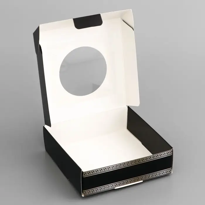 Коробка подарочная сборная с окном, упаковка, &laquo;Подарок для тебя&raquo;, 10&times;10&times;3 см