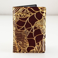 Обложка на паспорт &laquo;Текстурные листья&raquo;, искусственная кожа