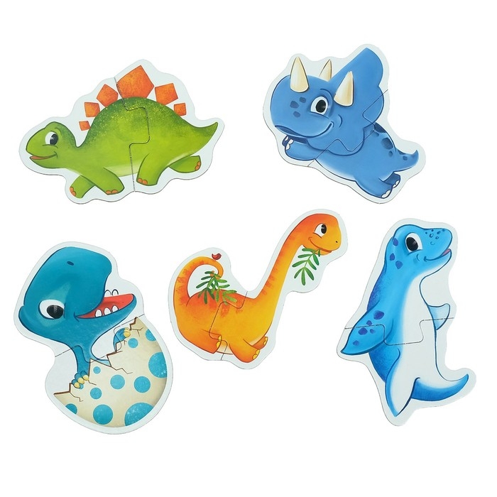 Макси-пазлы &laquo;Малыши-динозавры&raquo;, 5 пазлов, 10 деталей